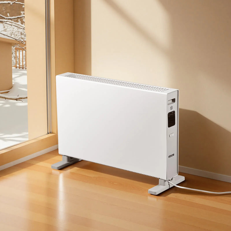 Konvekcijas paneļu sildītājs 2000 W, elektriskais telpu sildītājs ar tālvadības pulti un skārienvadību, 3 režīmi, 24 h taimeris, novietojams uz statīva vai stiprināms pie sienas, ar aizsardzību pret apgāšanos un pārkaršanu, mājai un birojam