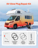 8V kvēlsveces remonta komplekts ar izsmidzināšanas sietiņu, saderīgs ar 2-8 kW dīzeļgaisa sildītājiem automašīnām un kravas auto