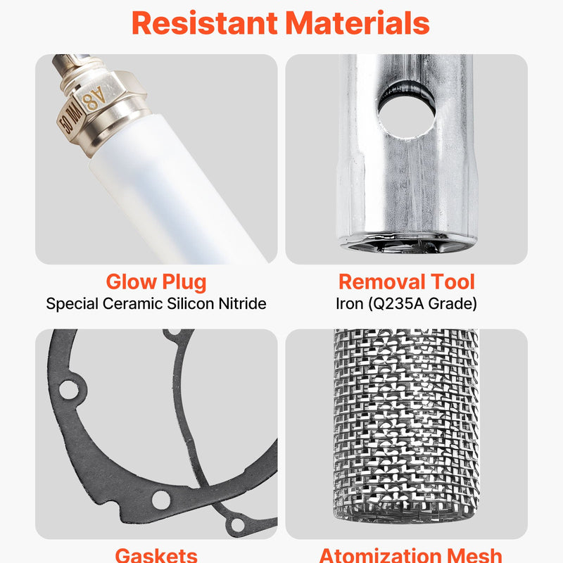 8V kvēlsveces remonta komplekts ar izsmidzināšanas sietiņu, saderīgs ar 2-8 kW dīzeļgaisa sildītājiem automašīnām un kravas auto