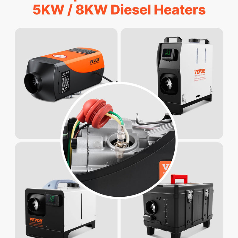 8V kvēlsveces remonta komplekts dīzeļa apsildes ierīcei ar aizdedzes spraudni un atomizācijas sietu, saderīgs ar 2 kW / 5 kW / 8 kW dīzeļa gaisa sildītāju modeļiem automašīnām, kravas auto un laivām