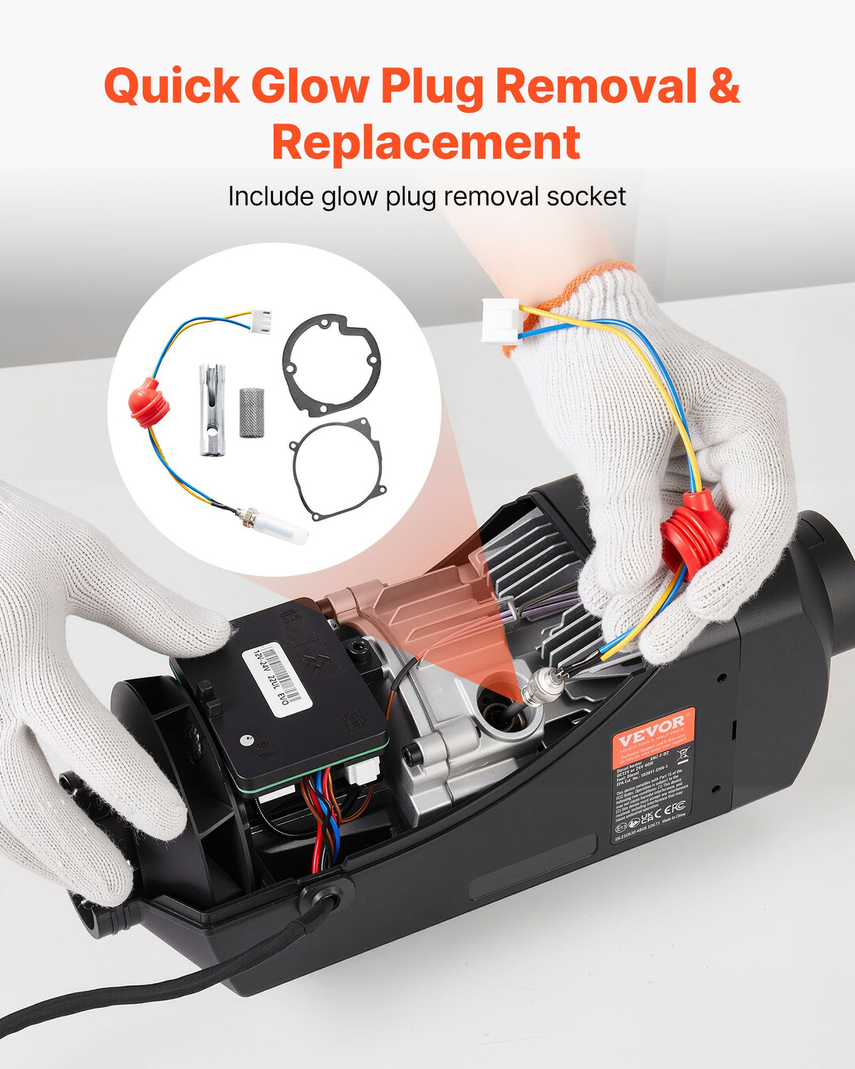 8V Glow Plug Repair Kit for Diesel Heater with Ignition Plug and Atomizing Mesh, Compatible with 2 kW / 5 kW / 8 kW Diesel Air Heater Models for Cars, Trucks and Boats