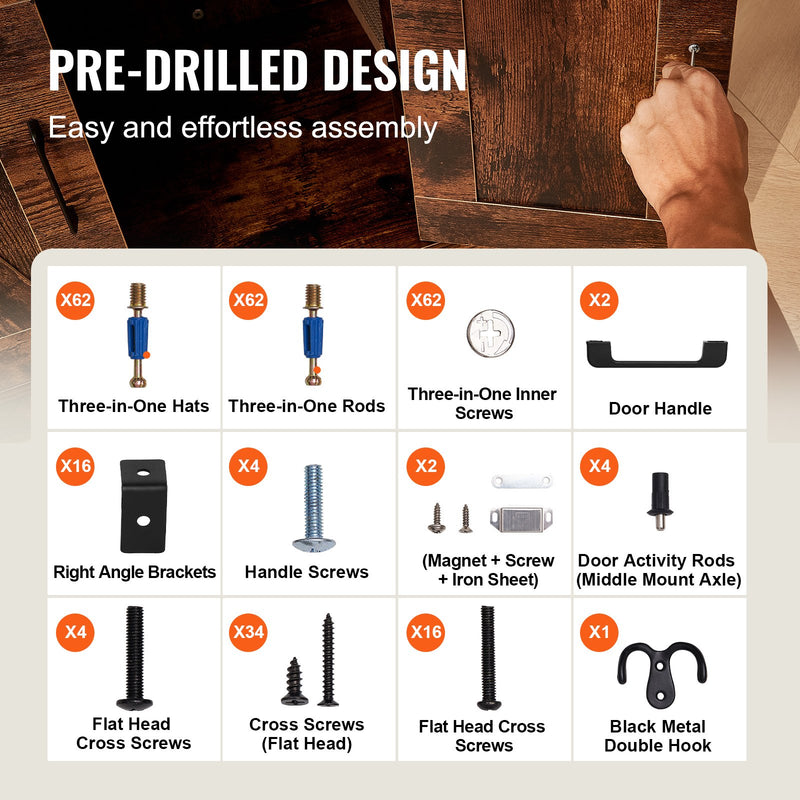 VEVOR slēptā kaķu tualetes kaste –  koka, mēbele ar 4 plauktiem