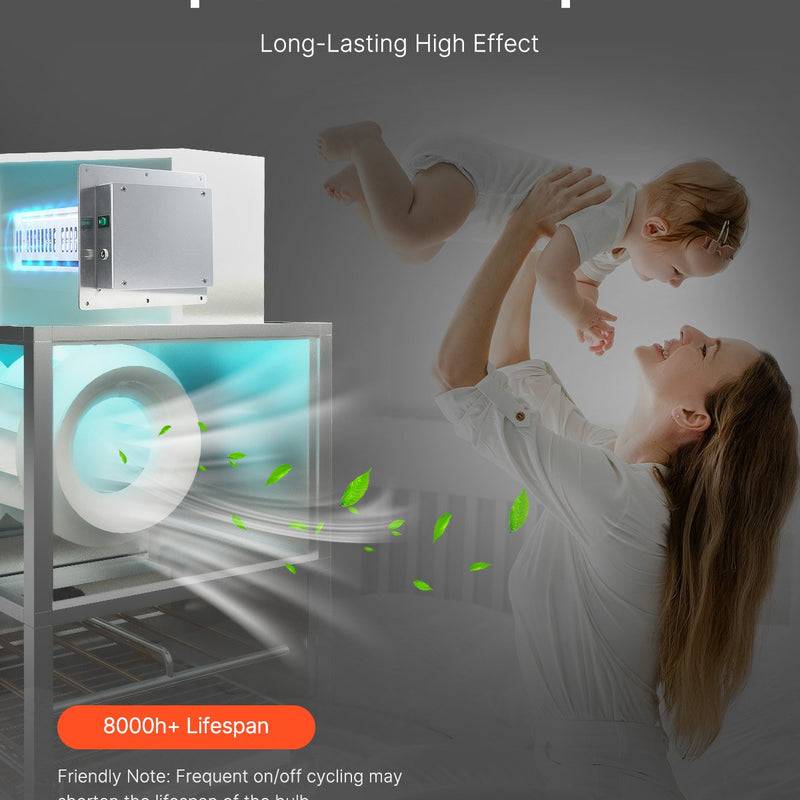 VEVOR 30 cm HVAC gaisa attīrītājs visai mājai, 24 W, ar gaismu, PCO oglekļa tehnolo