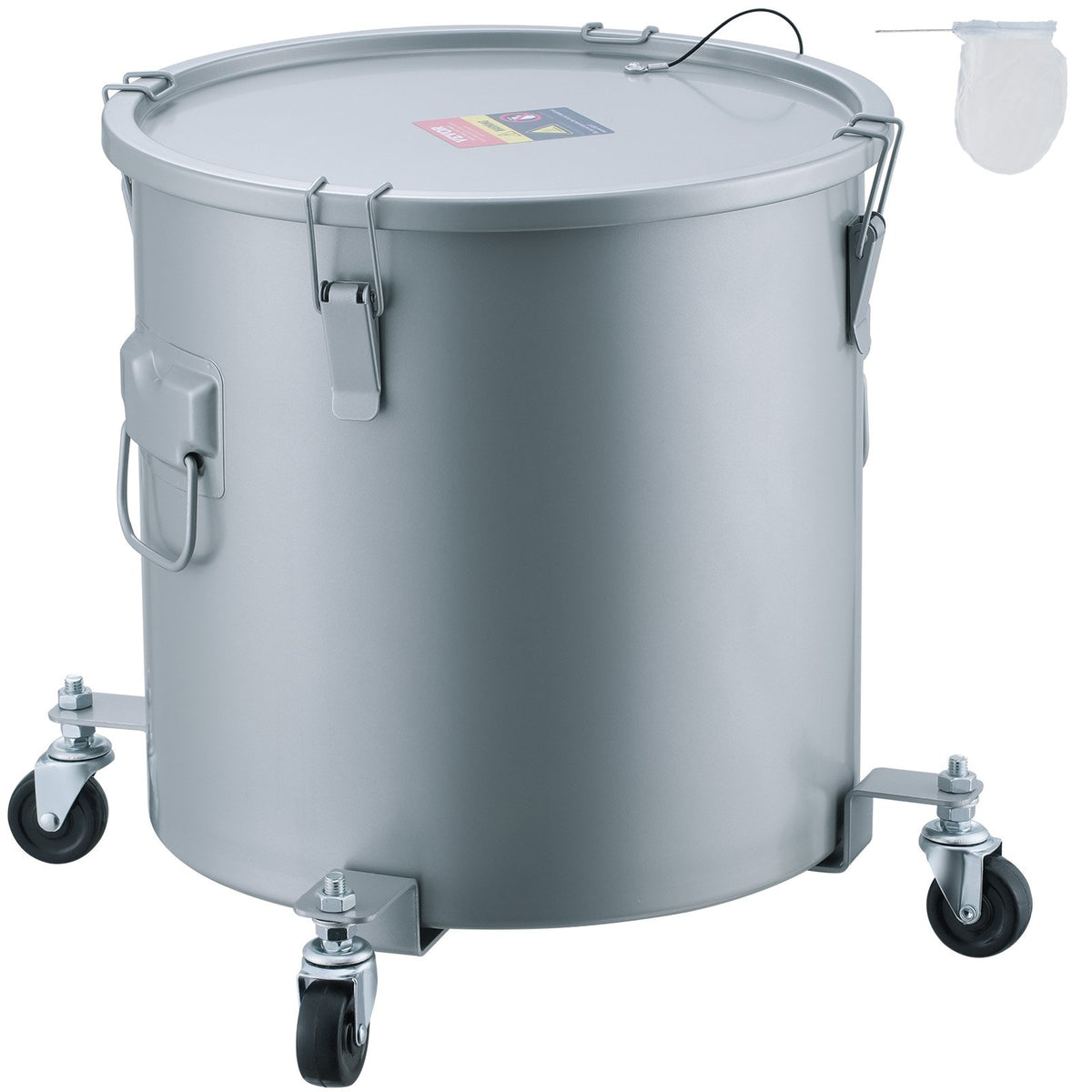 VEVOR Oil Fryer Tank 37.9 l with Wheels, Lid and Filter Bag, Rust-Resistant