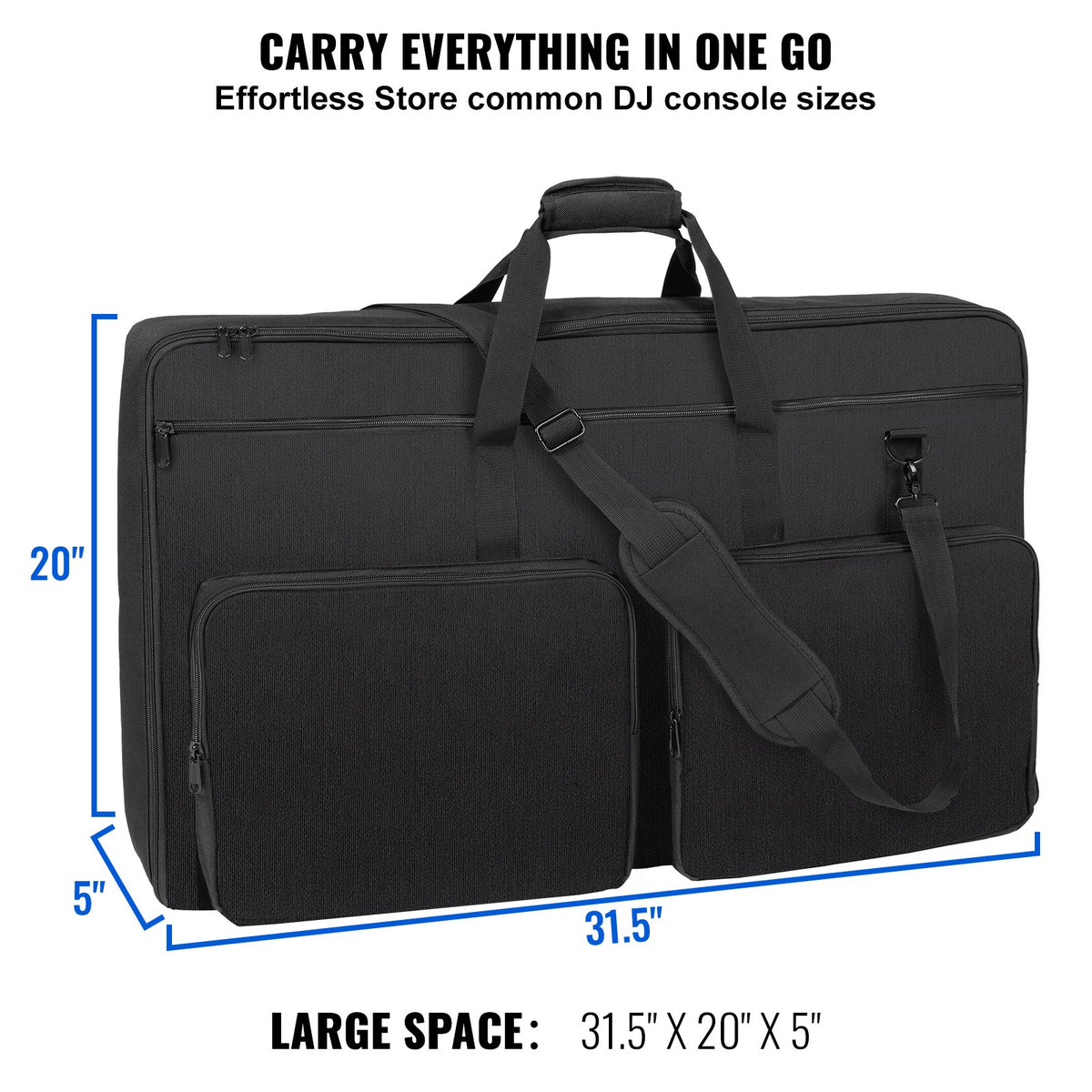 VEVOR polsterēta DJ miksera soma 83 × 22 × 52 cm, 1200D, ar plecu siksnu