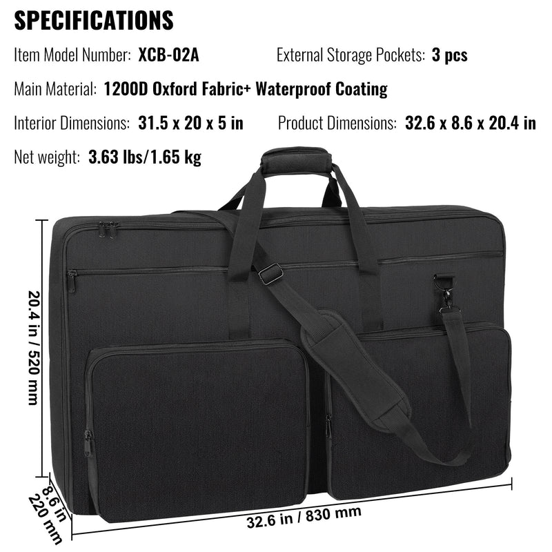 VEVOR polsterēta DJ miksera soma ar plecu siksnu, 1200D Oxford audums, 83 × 21,8 × 51,8 cm
