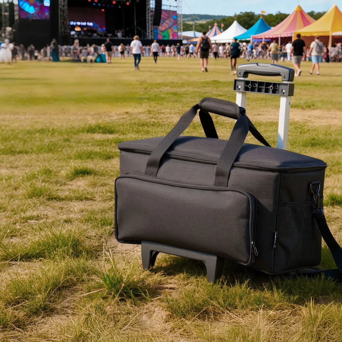 VEVOR DJ Cable Bag with Wheels, 1680D, 6 Removable Compartments, Music Equipment Storage