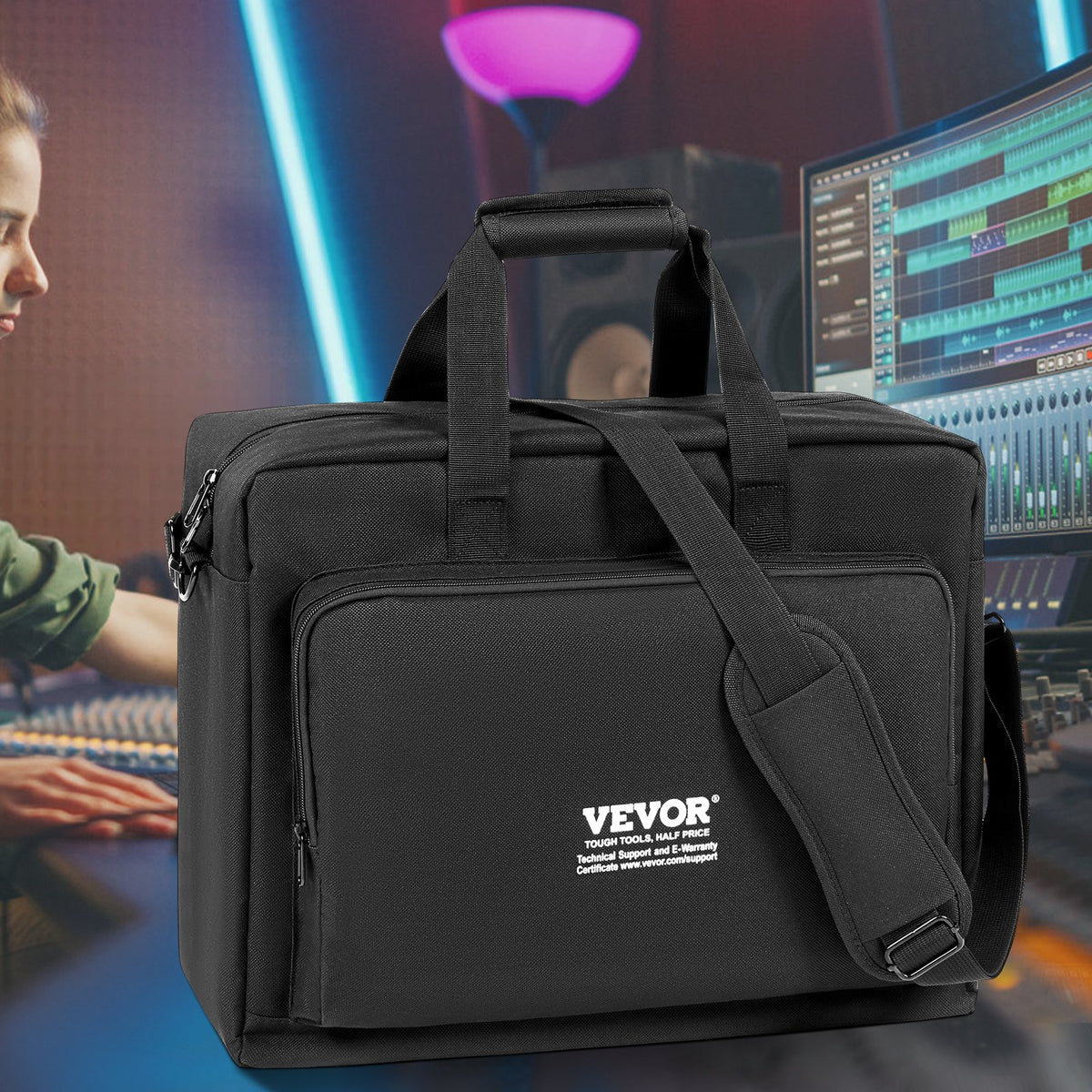 VEVOR polsterdatud DJ-mikserikott 49 × 22 × 39 cm, 1200D, õlarihmaga