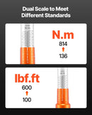 Klikšķa tipa griezes atslēga 19 mm, 136-814 Nm, divvirzienu darbība