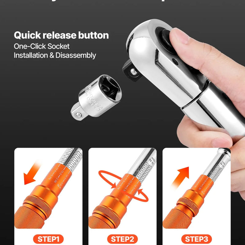 Klikšķa tipa griezes atslēga 19 mm, 136-814 Nm, divvirzienu darbība