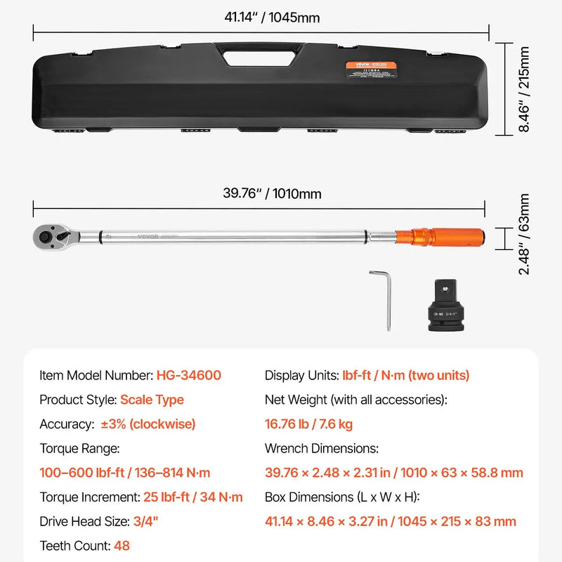 Klikšķa tipa griezes atslēga 19 mm, 136-814 Nm, divvirzienu darbība