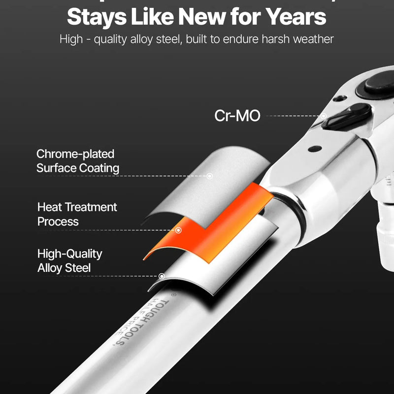 Regulējama klikšķa momentatslēga, 12,7 mm, 27,1–216,8 Nm