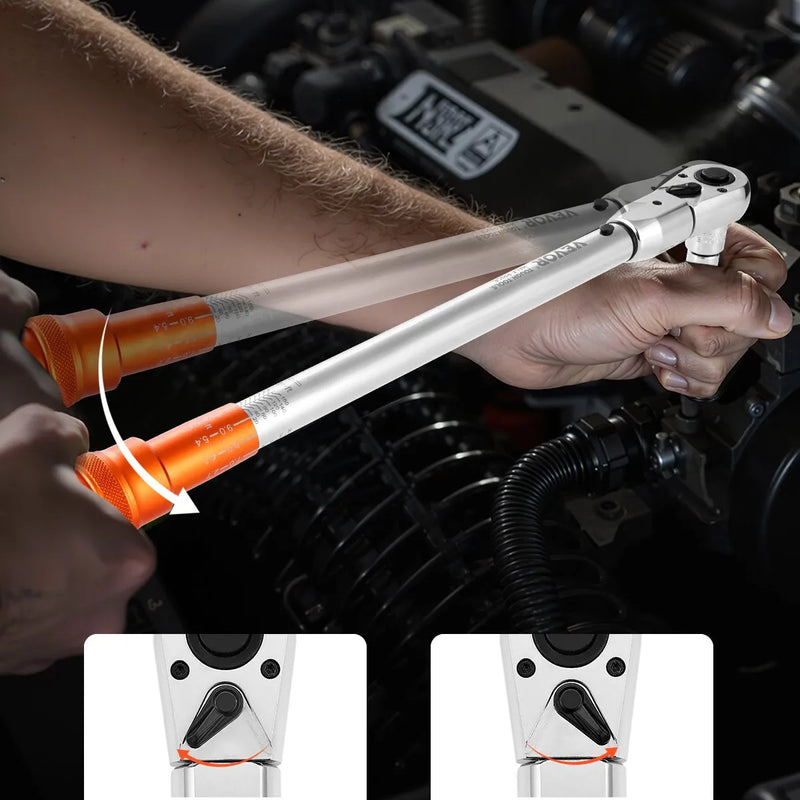 Regulējama klikšķa momentatslēga, 12,7 mm, 27,1–216,8 Nm