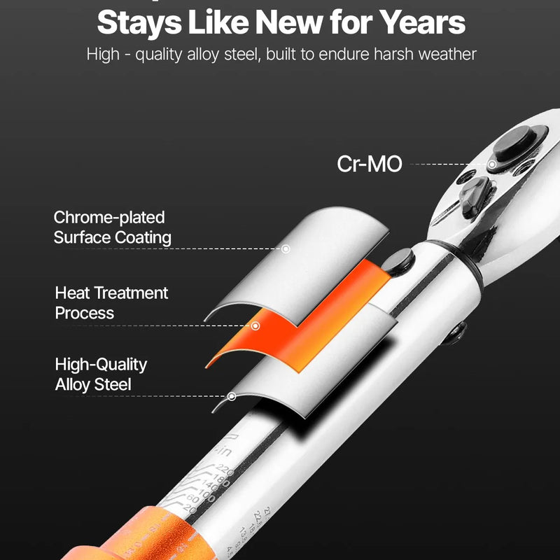 Klikšķa momentatslēgu komplekts, 6,35 mm, 2,3–27,1 Nm, oranža