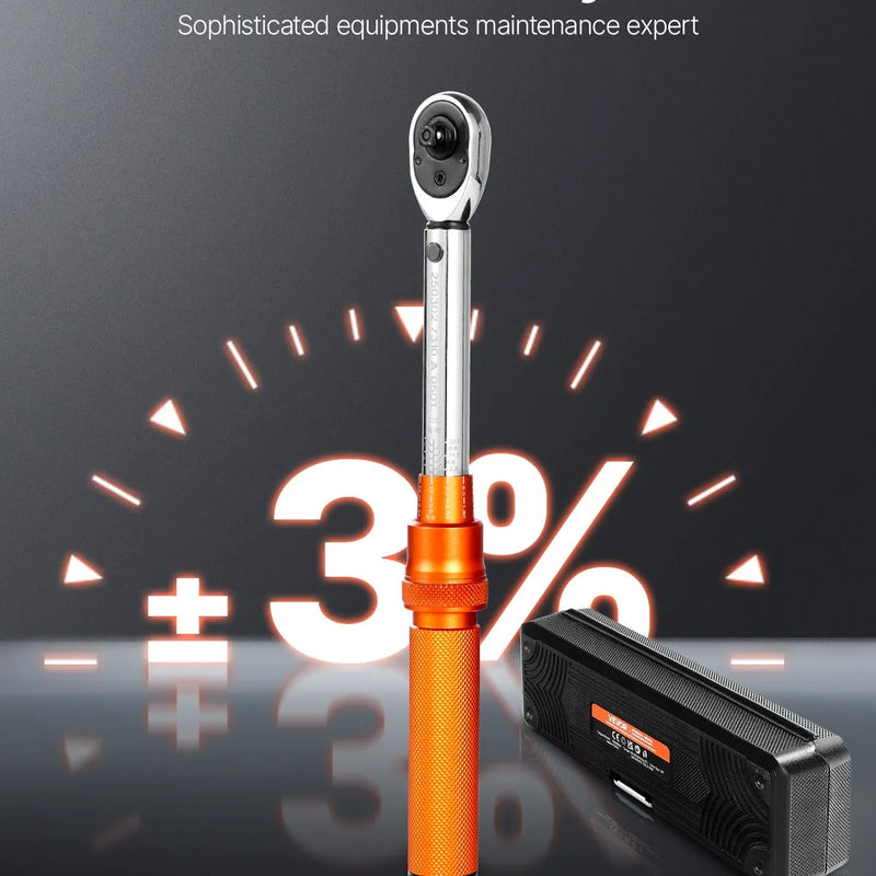 Klikšķa momentatslēgu komplekts, 6,35 mm, 2,3–22,6 Nm, oranža