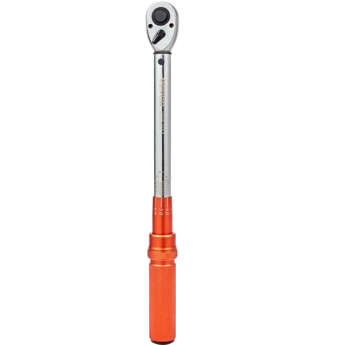 VEVOR Torque Wrench, 1/2" Drive, Adjustable Range 14–204 N·m, Mechanical Click Type Wrench with Bi-directional Operation, Dual Scale Display, Includes Adapters and Extension Bar