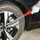 Klikšķa tipa griezes atslēga 12,7 mm, 14–204 Nm, divvirzienu ar piederumiem un pagarinātāju