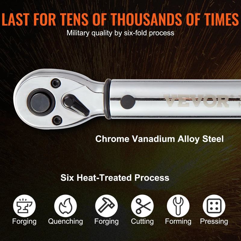 Momentatslēga, 9,5 mm klikšķa tipa, 14–110 Nm, regulējama abos virzienos, komplekts ar uzgaļiem un pagarinātāju