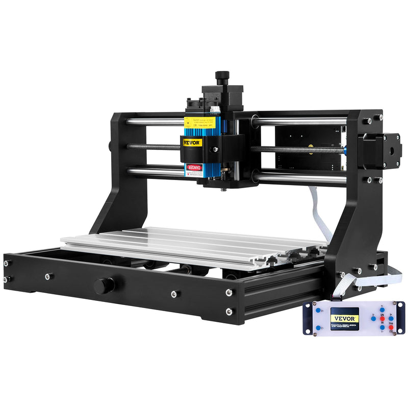 VEVOR CNC 3018 Pro 500mW 300×180×45 mm CNC mašīna ar GRBL vadību, mini lāzera gravētājs ar offline kontrolieri, 3 asi lāzera gravēšanas mašīna grebšanai un frēzēšanai plastmasai, akriliem, PVC un kokam