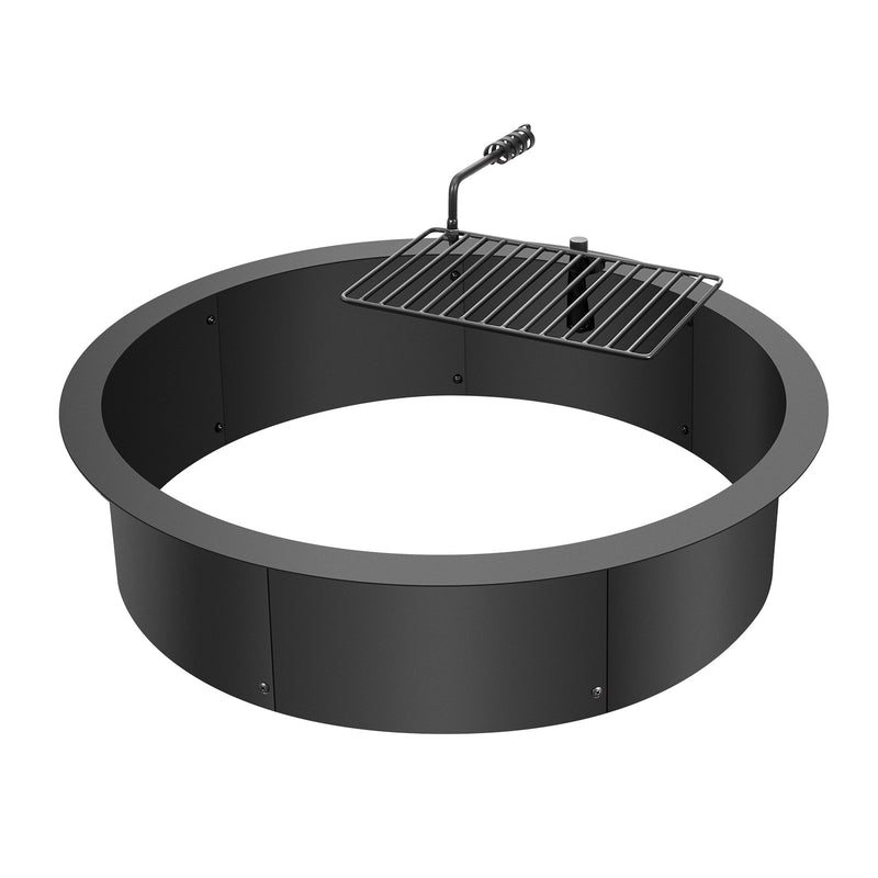 VEVOR ugunskura gredzens ar grila funkciju – 89 cm ārējais tērauda DIY ugunskura ieliktnis