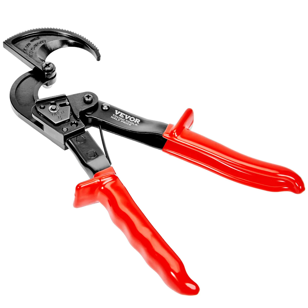 VEVOR Ratchet Cable Cutter 25.4 cm, Cuts Up to 240 mm², with Ergonomic Handle, Quick-Release Lever and Silicon-Manganese Steel Blade