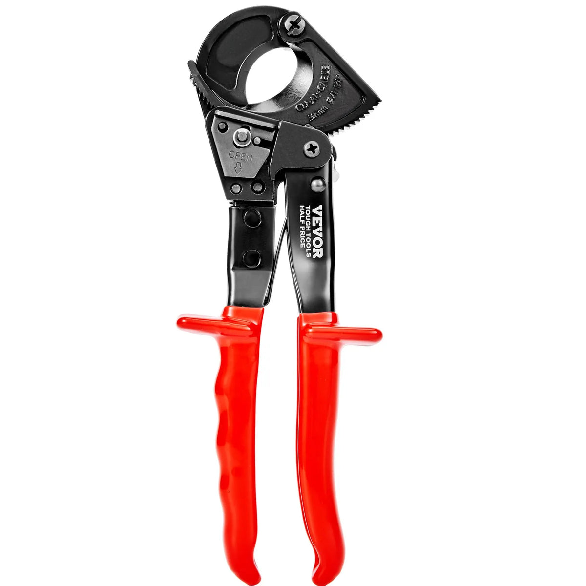 VEVOR Ratchet Cable Cutter 25.4 cm, Cuts Up to 240 mm², with Ergonomic Handle, Quick-Release Lever and Silicon-Manganese Steel Blade