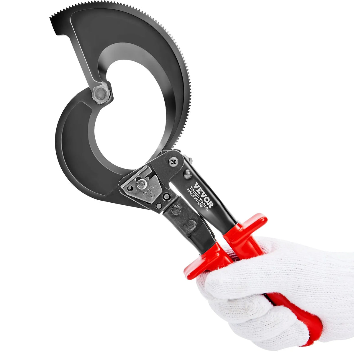 VEVOR Ratchet Cable Cutter 280 mm, Cuts up to 400 mm², with Comfortable Handle, Quick-Release Lever and Silicon-Manganese Steel Blade