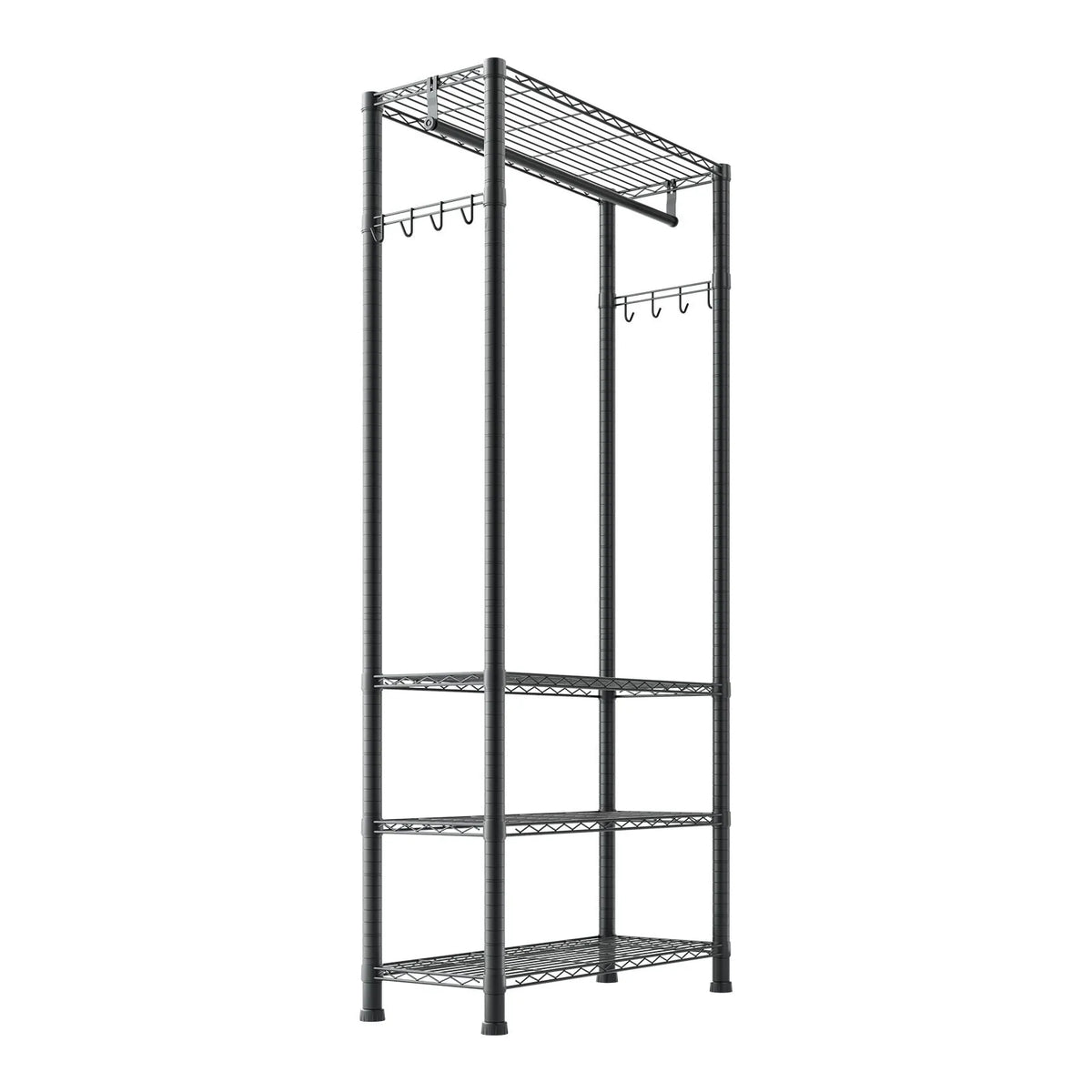 Adjustable 4-Tier Clothing Rack, Carbon Steel, 227 kg Load Capacity, Suitable for Bedroom, Clothing Store and Hallway