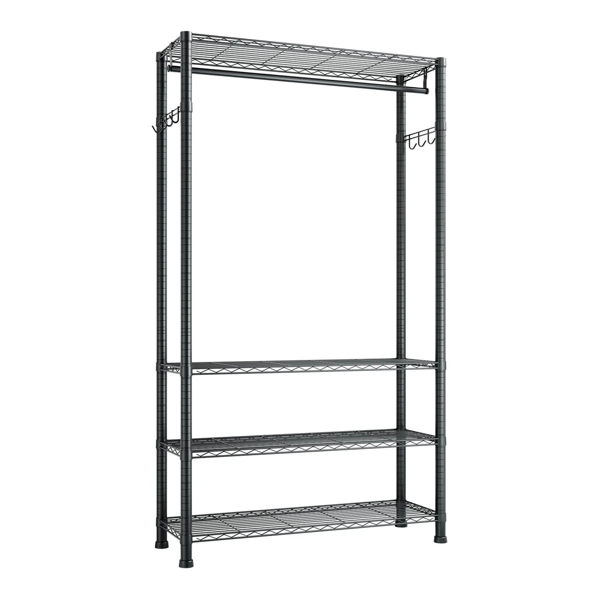 Adjustable 4-Tier Clothing Rack, Carbon Steel, 227 kg Load Capacity, Suitable for Bedroom, Clothing Store and Hallway