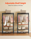 Regulējams apģērbu statīvs ar 4 līmeņiem, izgatavots no oglekļa tērauda, 227 kg kravnesība, piemērots guļamistabai, apģērbu veikalam un koridoram