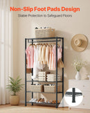 Regulējams apģērbu statīvs ar 4 līmeņiem, izgatavots no oglekļa tērauda, 227 kg kravnesība, piemērots guļamistabai, apģērbu veikalam un koridoram