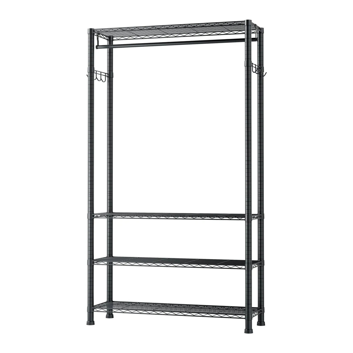 Adjustable 4-Tier Clothing Rack, Carbon Steel, 227 kg Load Capacity, Suitable for Bedroom, Clothing Store and Hallway