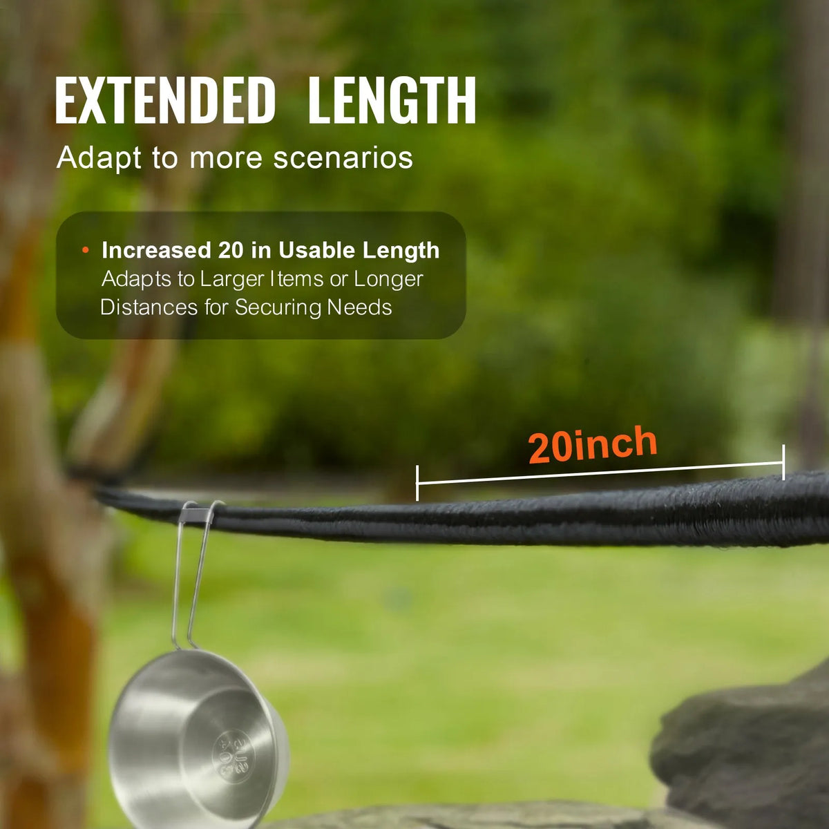 6.35 mm rubber rope, 36 m roll, heavy-duty rubber fasteners with 100% stretch
