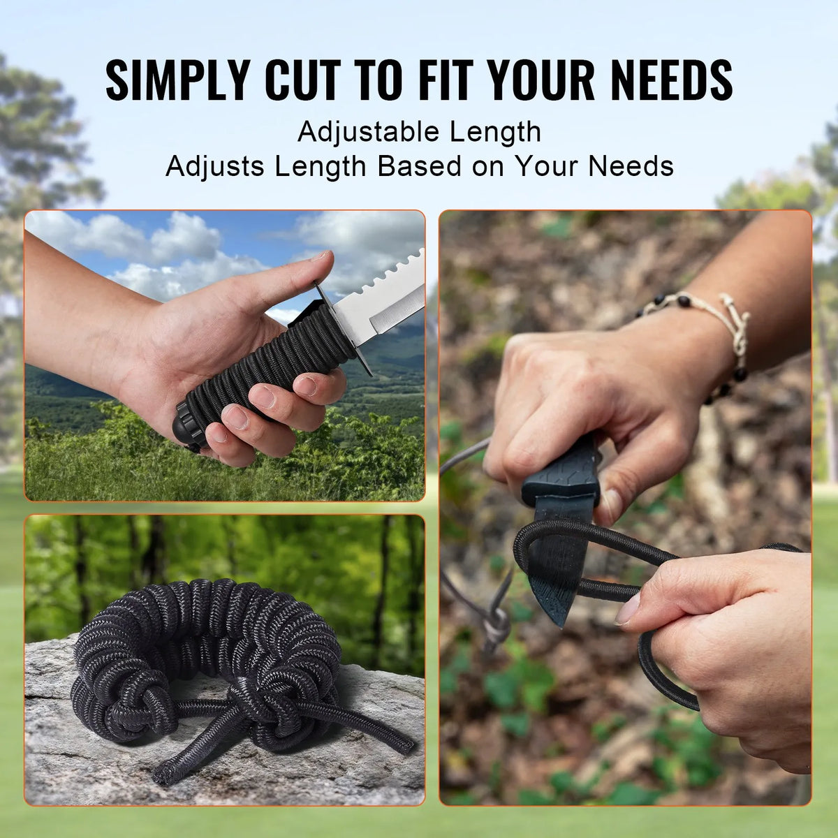 6.35 mm rubber rope, 36 m roll, heavy-duty rubber fasteners with 100% stretch