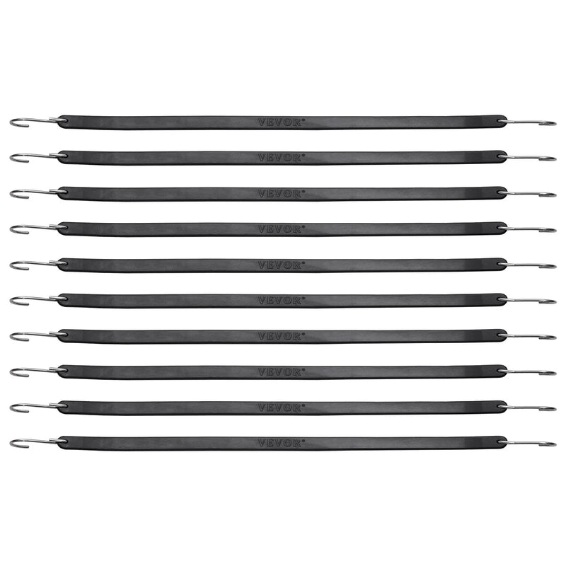 50 gab. plakanās bungee siksnas 19,8 mm ar S veida āķi