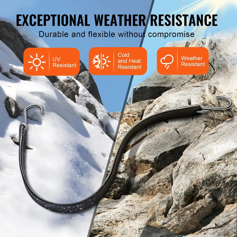 50 gab. plakano elastīgo stiprināšanas auklu komplekts 19,8 mm smagas slodzes ar S-veida āķiem