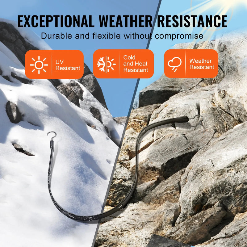 4 gab. plakanās bungee siksnas 20 mm ar S veida āķi 1,02 m