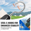 4 gab. plakanās bungee siksnas 20 mm ar S veida āķi 1,02 m