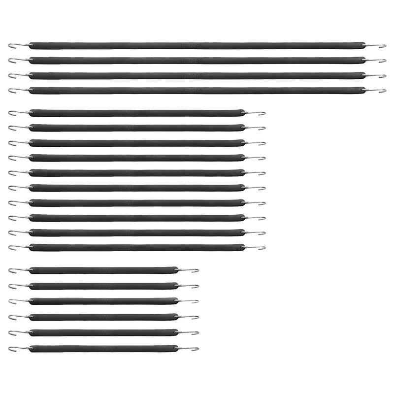 20 gab. plakano elastīgo stiprināšanas auklu komplekts 20 mm smagas slodzes ar S-veida āķiem