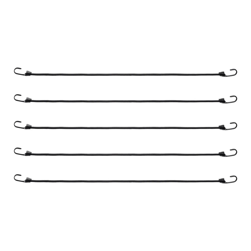 12 gab. elastīgās stiprināšanas auklas ar āķiem 81 cm smagas slodzes 8 mm melnas