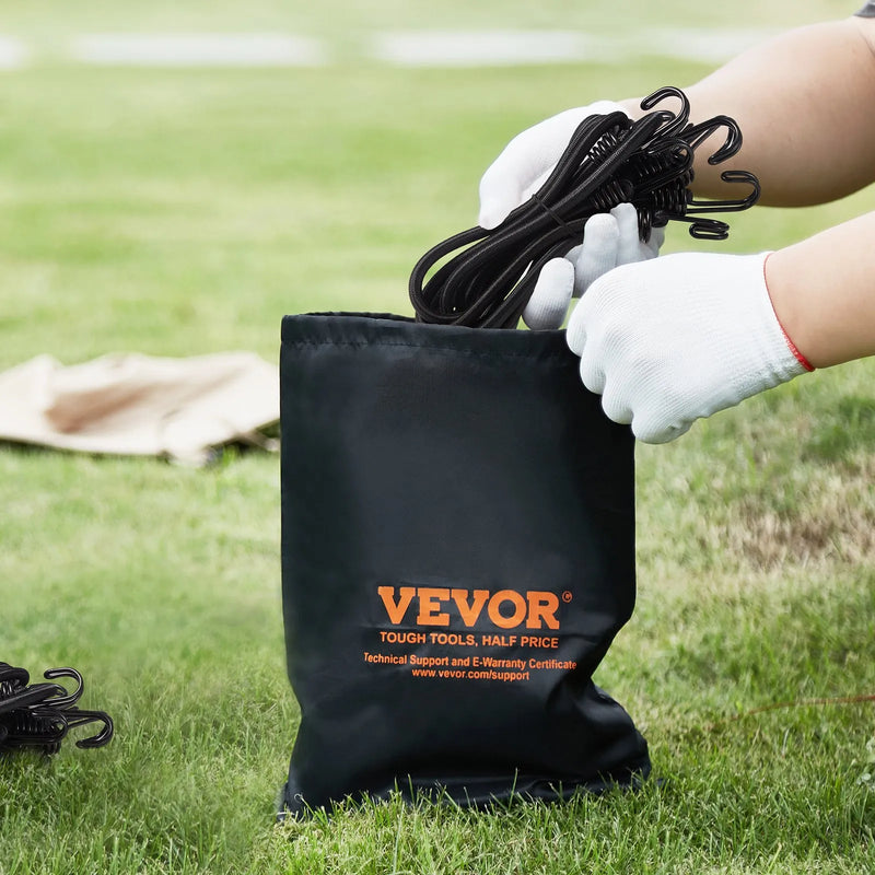 12 gab. elastīgās stiprināšanas auklas ar āķiem 81 cm smagas slodzes 8 mm melnas