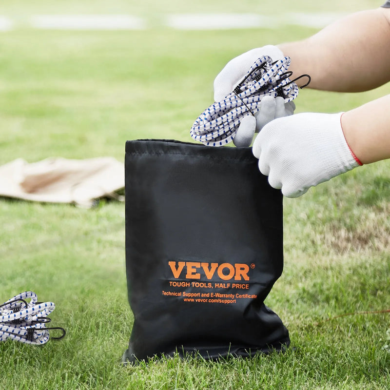 6 gab. gumijas stiprinājumi ar A3 tērauda āķiem, 183 cm smagā tipa gumijas siksnas, 12 mm