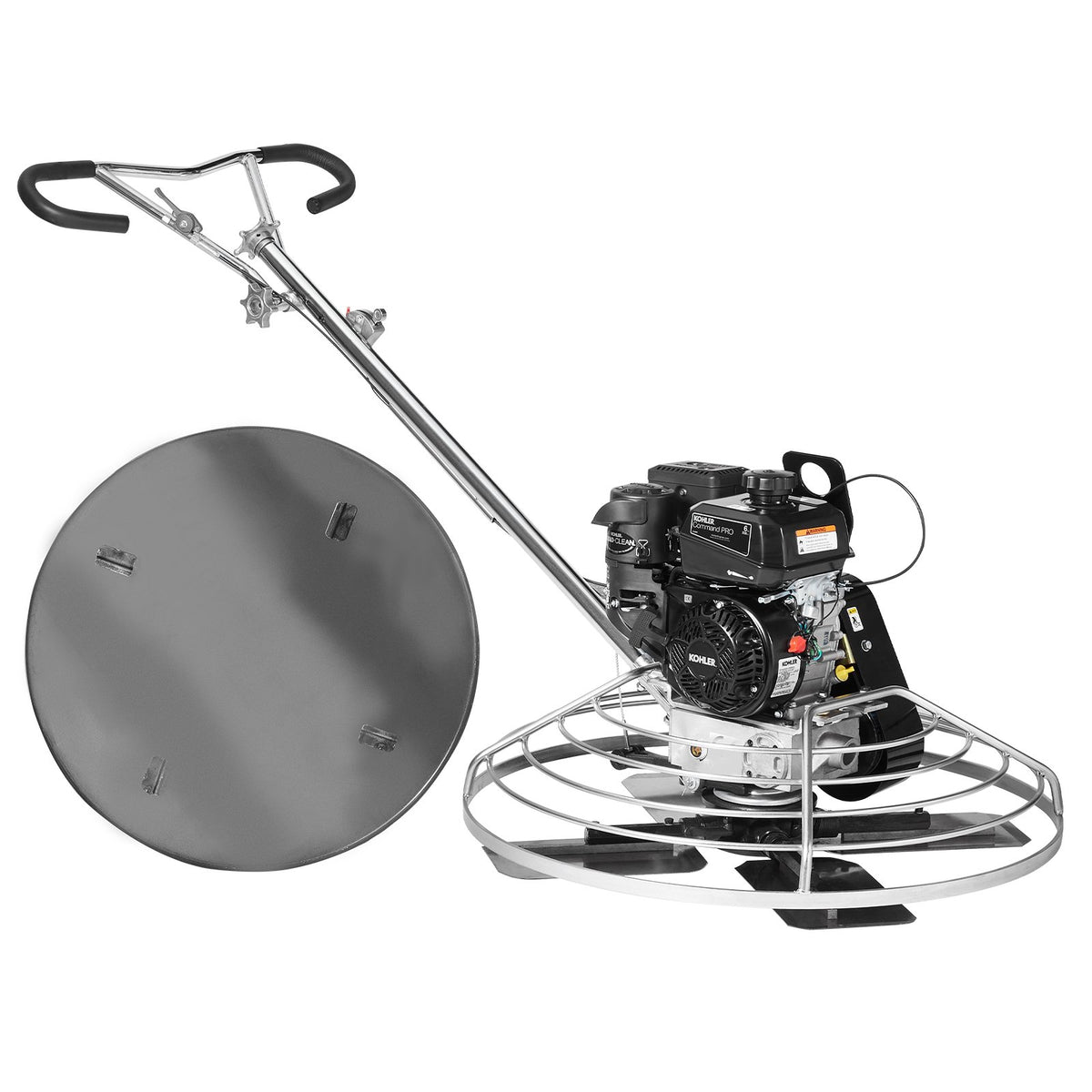VEVOR 97 cm Petrol-Powered Concrete Trowel with Floating Disc, 6 HP Engine, for Smooth Concrete Surfaces, Heavy-Duty Professional Finishing Tool with Finishing Blades, Orange