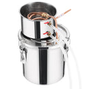 11.4L nerūsējošā tērauda destilācijas aparāts, sastāv no fermentācijas tvertnes, tvertnes vāka un dzesēšanas katla, piemērots alkohola destilācijai