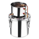 11.4L nerūsējošā tērauda destilācijas aparāts, sastāv no fermentācijas tvertnes, tvertnes vāka un dzesēšanas katla, piemērots alkohola destilācijai