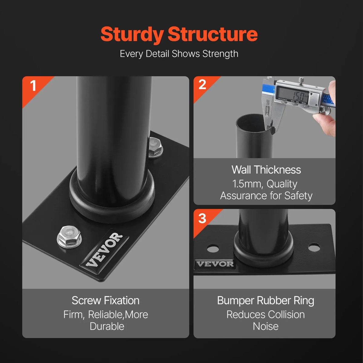 VEVOR Wall-Mounted Weight Plate Holders 50 mm, 4 pcs, up to 150 kg each