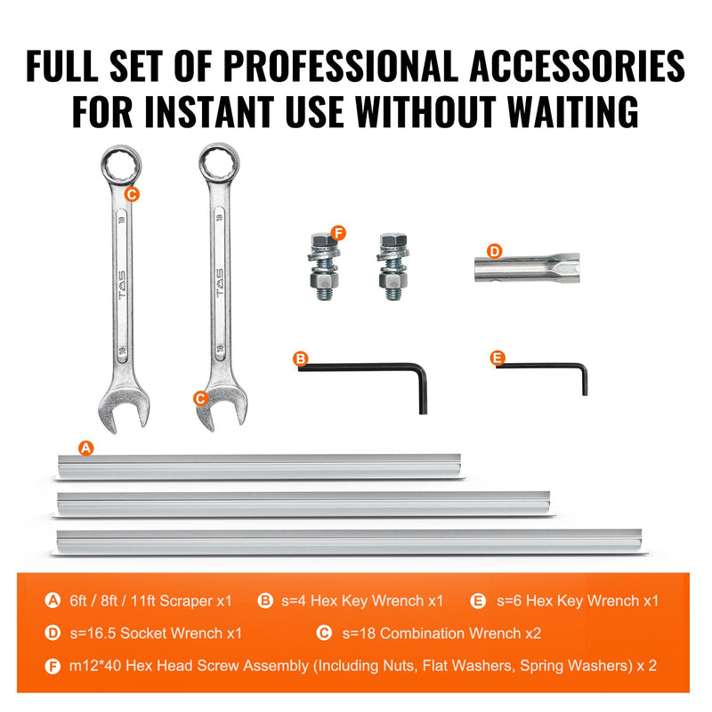 VEVOR 1,8 m / 2,44 m / 3,35 m 6500 RPM gāzes betona slīpētājs ar alumīnija dēli un vibrējošu motoru