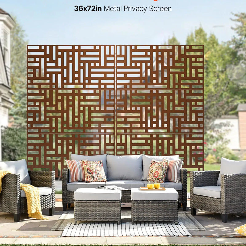 Metāla privātuma ekrāns 91 × 183 см āra norobežošanai, brūns