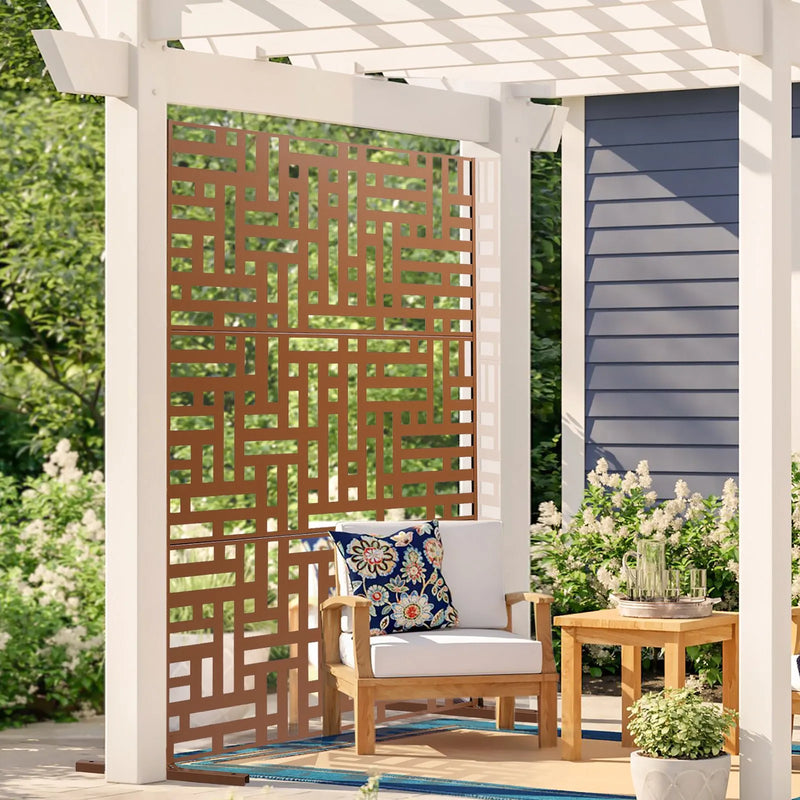 Metāla privātuma ekrāns 91 × 183 см āra norobežošanai, brūns