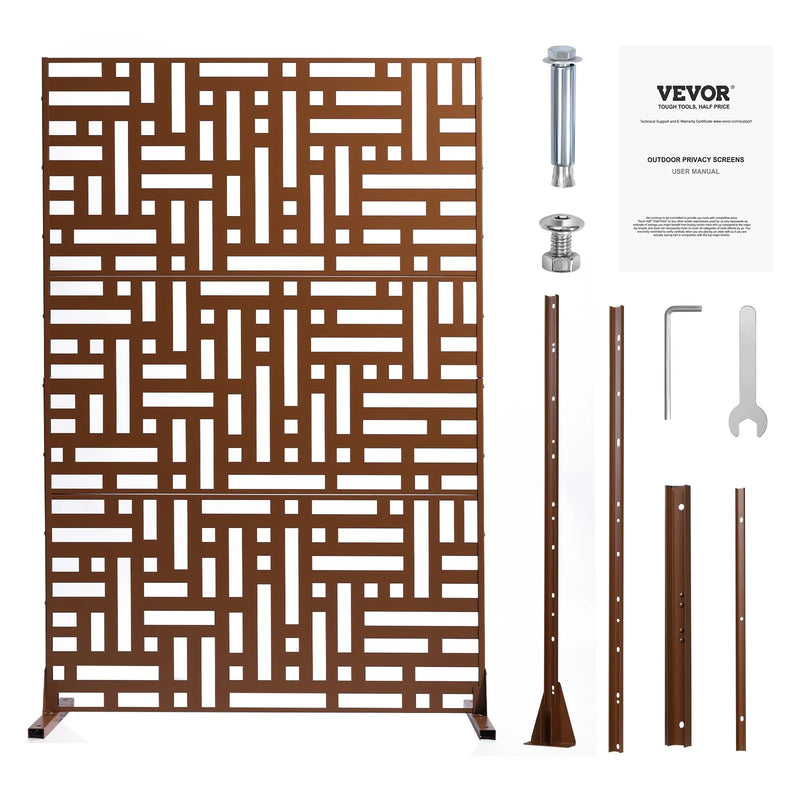 Metāla privātuma ekrāns 91 × 183 см āra norobežošanai, brūns